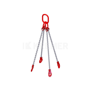 Élingue chaîne de levage à 4 brins avec crochet automatique à chape, produit du Groupe KREMER